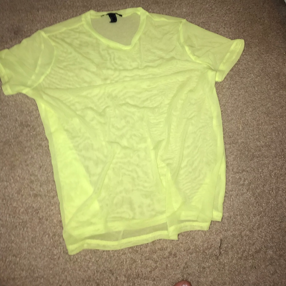 Neon green mesh T shirt